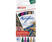 Marqueur acrylique edding e-5100 Medium Metallic assorti set 5 pièces