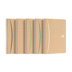 Cahier Oxford Tuareg Integral 148 x 210 mm 180 Seiten Recyclingpapier Linie 7 mm sortiert