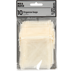 Sachet en organza Creativ Company 7x10cm Off-White 10 pièces