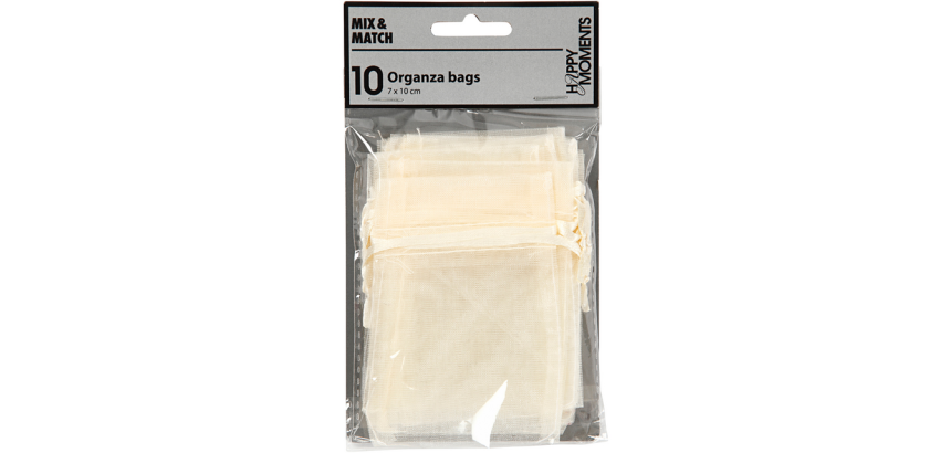 Organza Bags Creativ Company 7x10cm Off-White 10 pieces