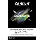 Tekenblok Canson Graduate Mixed Media black paper A5 20vel 240gr
