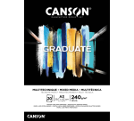 Mixed mediapapier Canson Graduate Mixed Media 20vel 240gr A3 zwart