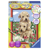 Schilderen op nummer Ravensburger Knuffelende puppies