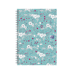 Cahier à spirale Oxford Floral B5 ligné 60 feuilles turquoise