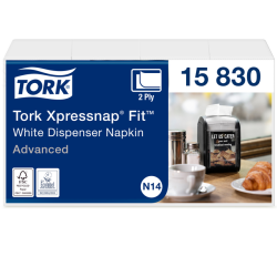 Serviette Tork Xpressnap Fit Advanced N14 15830 2 ép 213x165mm 720 feuilles blanc