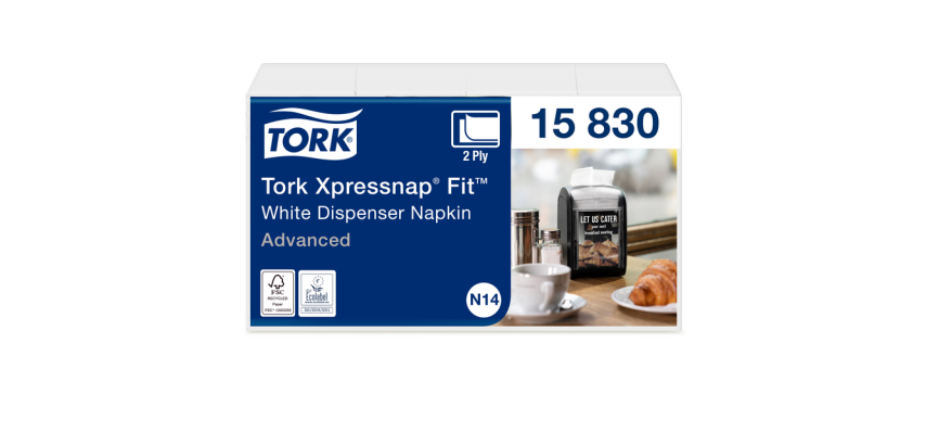 Servet Tork N14 Xpressnap Fit Advanced multifold 2-laags 213x165mm 720 vel wit 15830