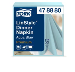 Serviette Tork LinStyle Premium 478880 Pli 1/4 1 ép 390x390mm bleu aqua 50 pièces