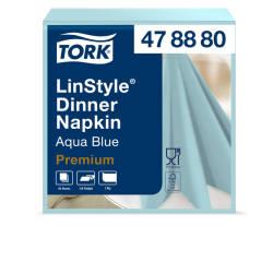 Serviette Tork LinStyle Premium 478880 Pli 1/4 1 ép 390x390mm bleu aqua 50 pièces