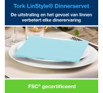 Serviette Tork LinStyle Premium 478880 Pli 1/4 1 ép 390x390mm bleu aqua 50 pièces