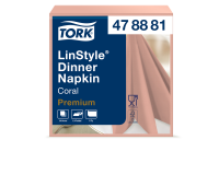 Serviette Tork LinStyle Premium 478881 Pli 1/4 1 ép 390x390mm corail 50 pièces
