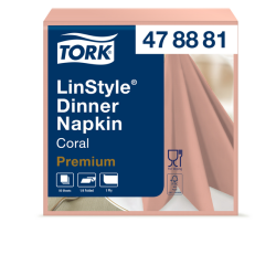 Serviette Tork LinStyle Premium 478881 Pli 1/4 1 ép 390x390mm corail 50 pièces