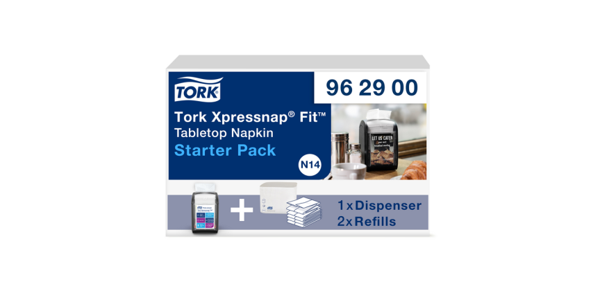Tork Xpressnap Fit Signature Napkin Dispenser N14 962900 Black Starter Pack