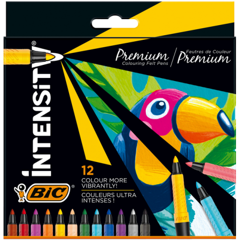 Kleurstiften Bic Intensity Premium assorti etui à 12 stuks