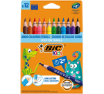 BIC Kids Evolution Triangle Colored Pencils, pack of 12 pieces
