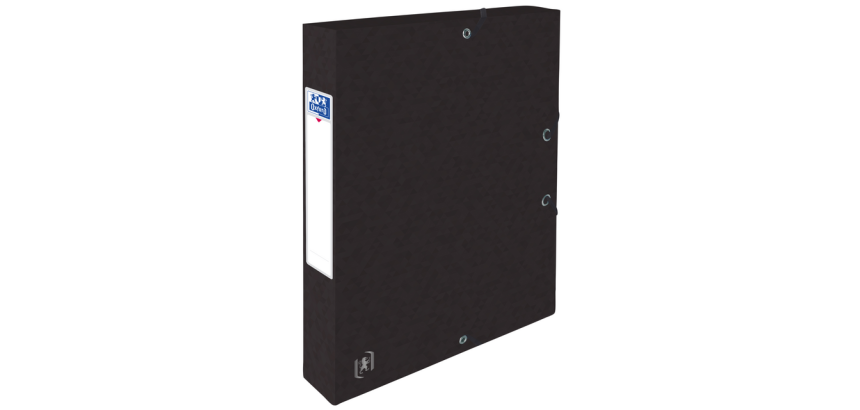 Oxford Top File+ A4 40mm black elasticated file box