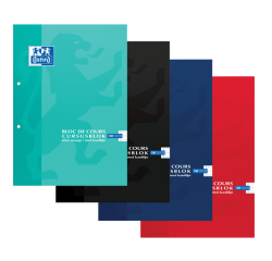 Cursusblok Oxford School A4 2-gaats ruit 4x8mm 100vel assorti