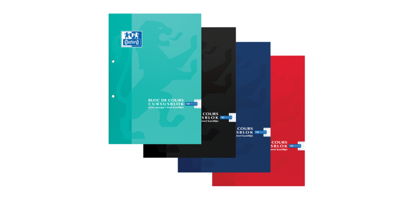 Oxford School A4 Course Pad 2 Holes 4x8mm Grid 100 Assorted Sheets