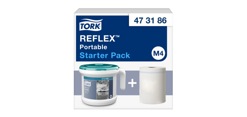Distributeur portable Tork Reflex Performance M4 473186 boîte distri blanc
