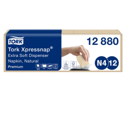 Servet Tork N4 Xpressnap Premium 1/2 vouw 2-laags 213x165mm 1000 vel naturel 12880