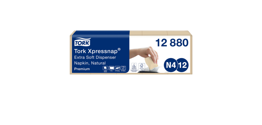 Tork Xpressnap Premium Serviette N4 12880 Falz 1/2 2-lagig 213x165mm 100 Blätter natur