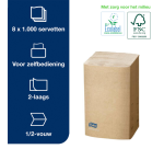 Tork Xpressnap Premium Serviette N4 12880 Falz 1/2 2-lagig 213x165mm 100 Blätter natur