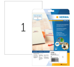 Etiquette HERMA 210x297mm 10 pièces transparente brillante