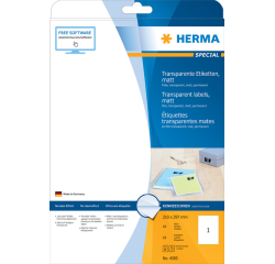 Etiquette HERMA 4585 210x297mm résistante aux intempéries 10 pièces transparente mate