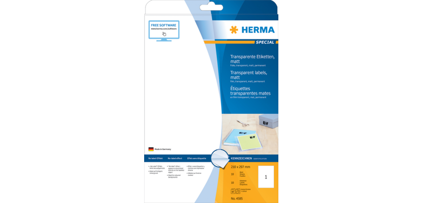 HERMA Etikett 4585 210x297mm wetterfest transparent matt 10 Stück