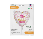 Folieballon Birthday prinses 45cm