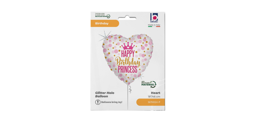 Aluminum Balloon Birthday Princess 45cm
