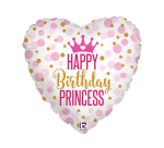 Folieballon Birthday prinses 45cm
