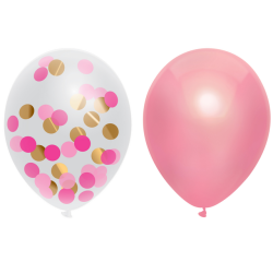 Ballon Haza prinses pink Ø30cm 6 stuks