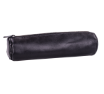 Oxford round pencil case 22x6cm black leather