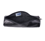 Oxford round pencil case 22x6cm black leather