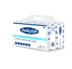 Handdoek BulkySoft Classic v-vouw 2-laags 240x210mm 12x250 vel wit 84584