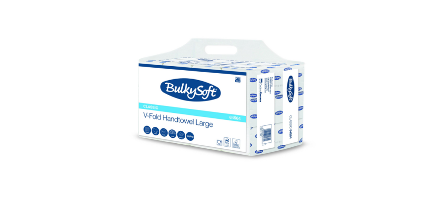 BulkySoft Classic Handtücher V-Falz 2-lagig 240x210mm 12x 250 Blatt weiß 84584