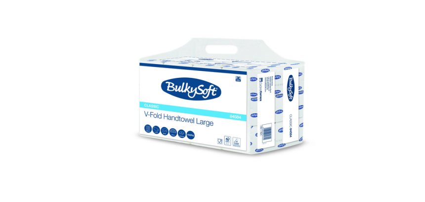 BulkySoft Classic V-fold Hand Towels 2-ply 240x210mm 12x 250 sheets white 84584