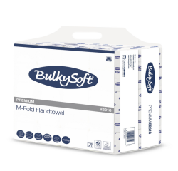 Handdoek BulkySoft Premium m-vouw 2-laags 215x320mm 15x150 vel wit 82318