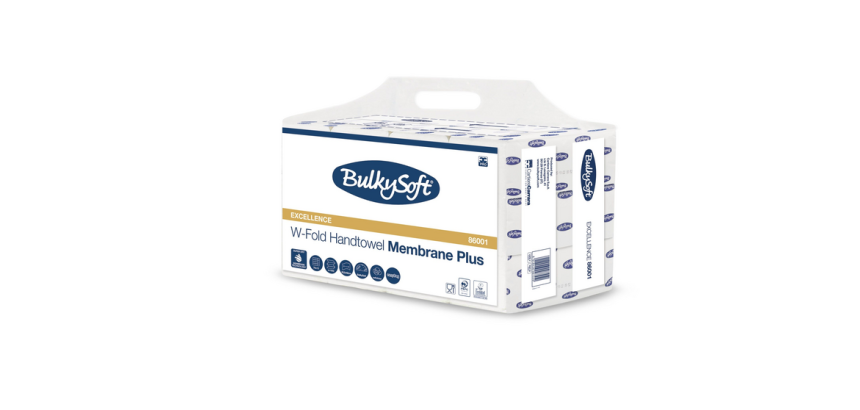 BulkySoft Excellence hand towels W-fold 3-ply 205x420mm 12x75 sheets white 86001