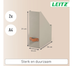 Tijdschriftencassette Leitz Puro set van 2 beige