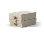 Leitz Puro storage box, medium low, 8 liters, beige, pack of 2 pieces