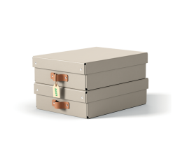 Leitz Puro storage box, medium low, 8 liters, beige, pack of 2 pieces