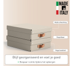 Leitz Puro storage box, medium low, 8 liters, beige, pack of 2 pieces