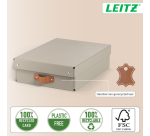 Leitz Puro storage box, medium low, 8 liters, beige, pack of 2 pieces