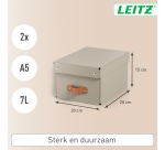 Opbergdoos Leitz Puro deksel 7 liter set van 2 beige