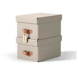 Opbergdoos Leitz Puro deksel 7 liter set van 2 beige