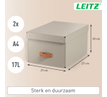 Boîte de rangement Leitz Puro avec couvercle 17L beige set 2 pièces