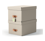 Boîte de rangement Leitz Puro avec couvercle 17L beige set 2 pièces