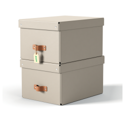 Opbergdoos Leitz Puro met deksel 17 liter set van 2 beige