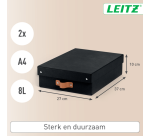 Opbergdoos Leitz Puro met deksel 8 liter set van 2 zwart